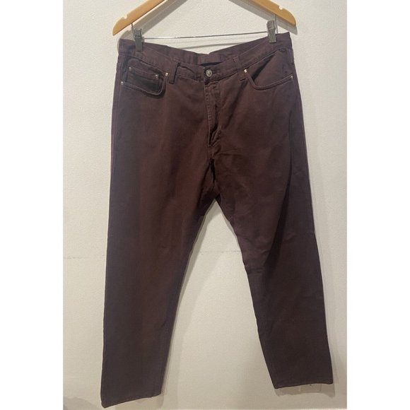 VERSACE COUTURE Jeans PANTS dark burgundy solid cotton medusa luxury Italy 38